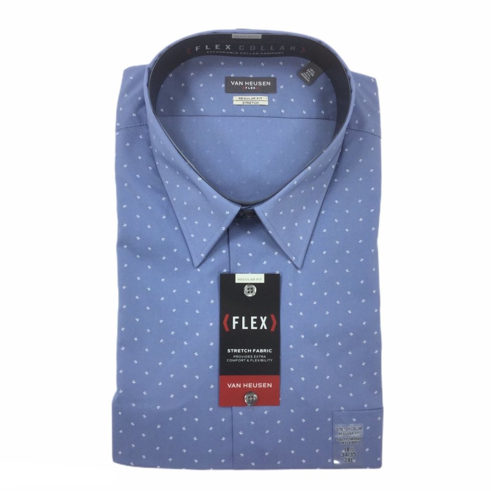 Men's Van Heusen Flex Collar Regular-Fit Stretch Dress Shirt, Size: 18.5-34/35